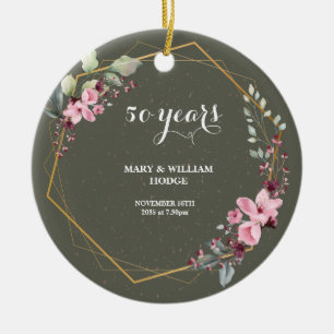 "50 Years of Forever: An Anniversary to Remember"  Ceramic Ornament