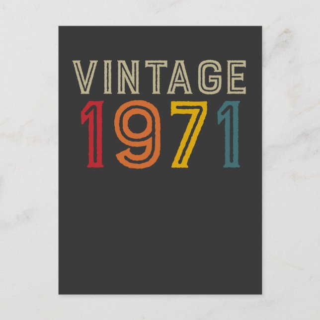 50 years old 50th birthday vintage 1971 postcard (Front)