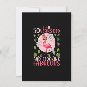 50 Years Old and Flocking Fabulous - Flamingo Love Invitation