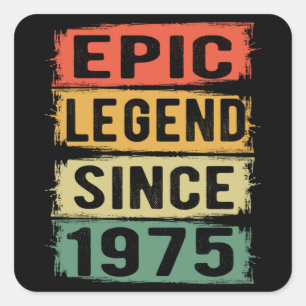 50 Years Old Bday 1975 Epic Legend 50th Birthday Square Sticker