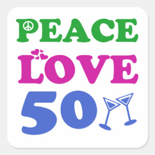 50 years Old birthday designs Square Sticker