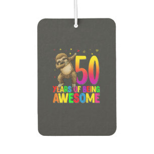 50 Years Old Birthday Sloth Dabbing 50th Birthday Air Freshener