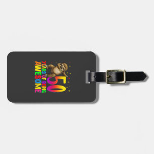 50 Years Old Birthday Sloth Dabbing 50th Birthday  Luggage Tag