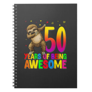 50 Years Old Birthday Sloth Dabbing 50th Birthday  Notebook