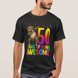 50 Years Old Birthday Sloth Dabbing 50th Birthday  T-Shirt