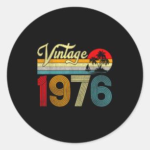 50 Years Old Vintage 1976 50th Birthday Men Women Classic Round Sticker
