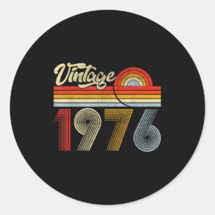 50 Years Old Vintage Made In 1976 50th Birthday Re Classic Round Sticker