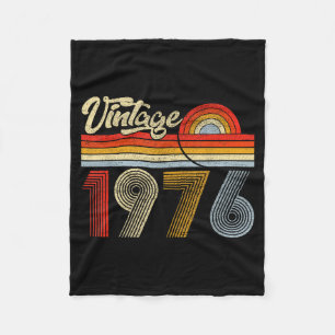 50 Years Old Vintage Made In 1976 50th Birthday Re Fleece Blanket
