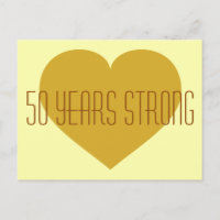 50 Years Strong solid gold heart