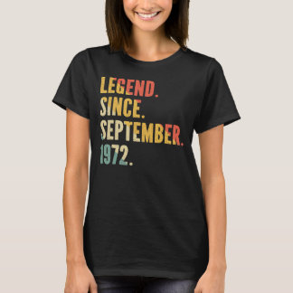 50 Years Vintage Legend Since September 1972 50th  T-Shirt