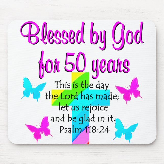50 YR OLD PRAYER MOUSE PAD (Front)