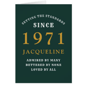 50e anniversaire 1971 Gold vert pour sa personnali