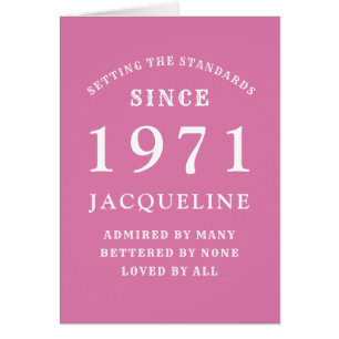 50e anniversaire 1971 Rose Blanc pour elle personn