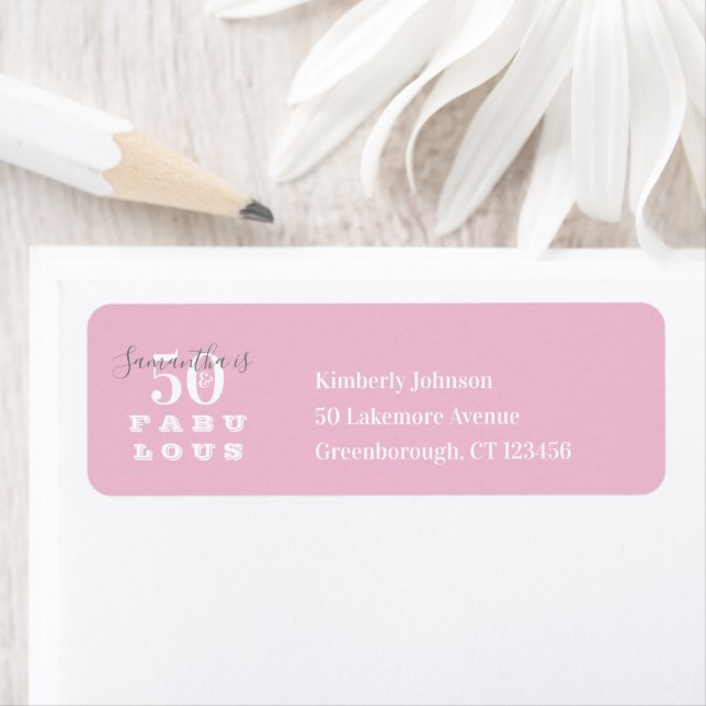50e anniversaire 50 fabuleux rose Grey Adresse de  (En situation)