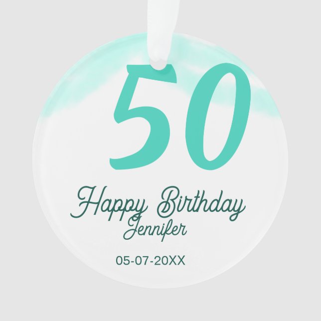 50e anniversaire ajouter nom date année vert paste (devant)