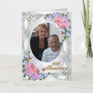 50e anniversaire avec des orchidées à invitation p
