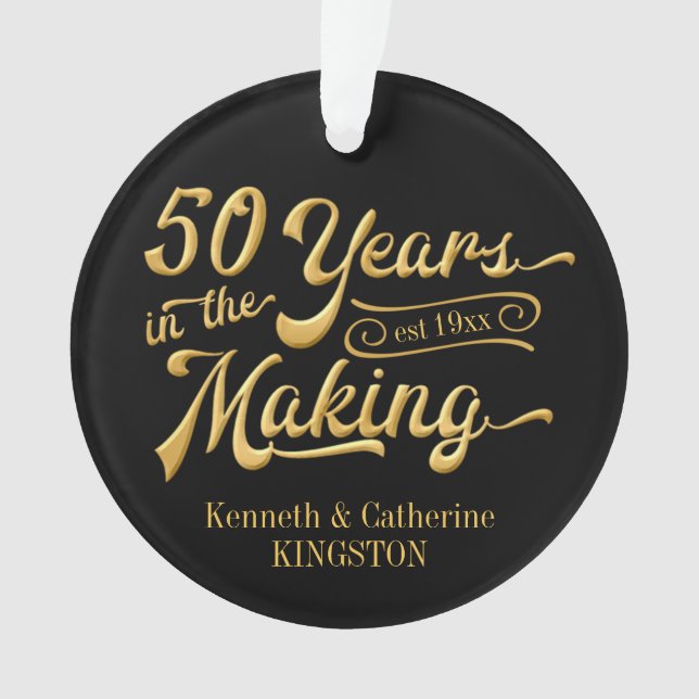 50e anniversaire Black and Gold Photo Keepsaké (devant)