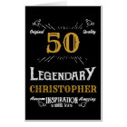50e anniversaire Black Gold Elégant Funny Retro Gé