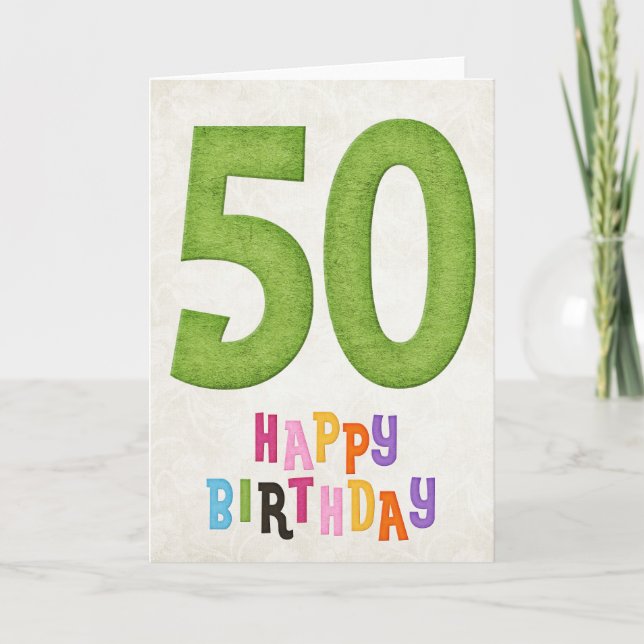 50e anniversaire Bonne carte d'anniversaire Design (Devant)