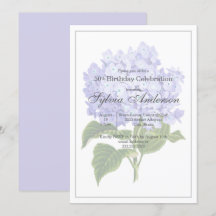 50e anniversaire Botanical Hydrangea Invitation