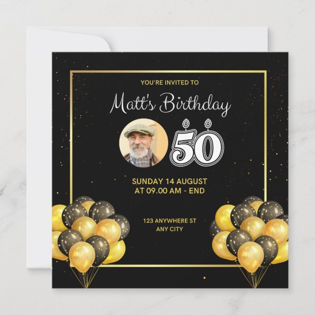 50e Anniversaire Carte d'invitation (Devant)