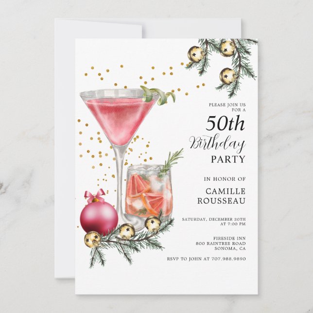 50e anniversaire Cocktail Party Invitation (Devant)