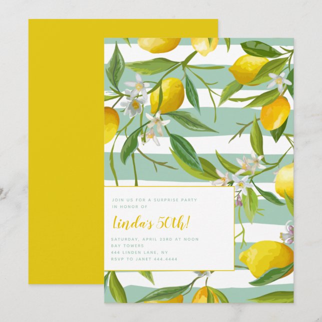 50e anniversaire de Limoncello Invitations (Devant / Derrière)