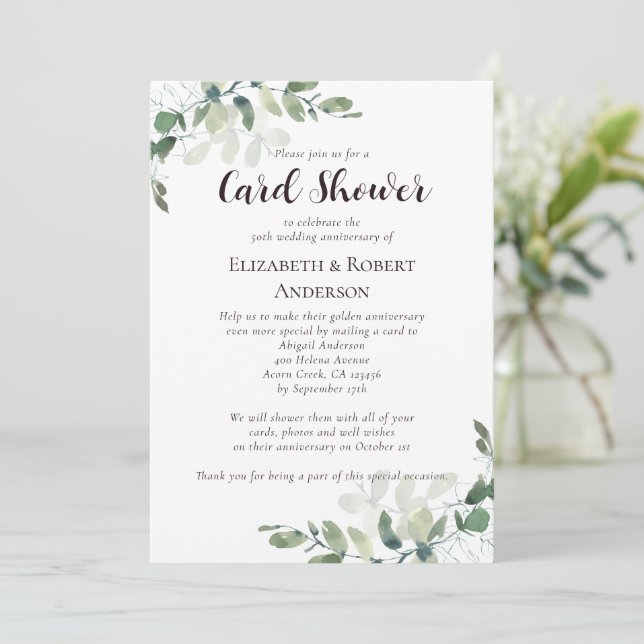 50e anniversaire de Mariage Carte de douche Invita (Debout devant)