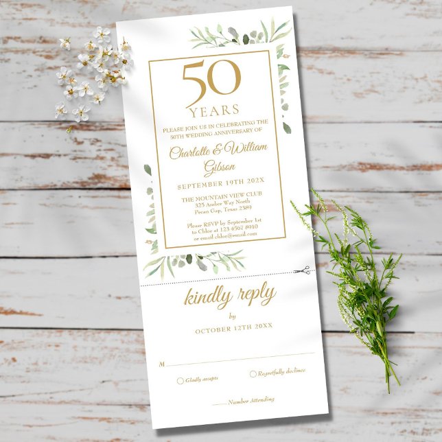 50e Anniversaire de Mariage Carte de Réponse pour  (Créateur téléchargé)