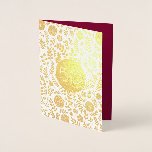 50e Anniversaire de Mariage d'or Cartes de voeux (Devant)