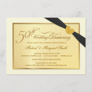 50e anniversaire de Mariage d'or Invitations