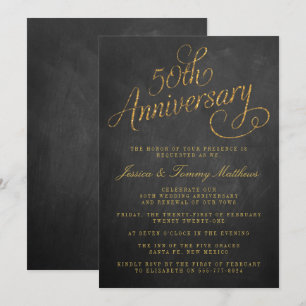 50e anniversaire de Mariage d'or Invitations