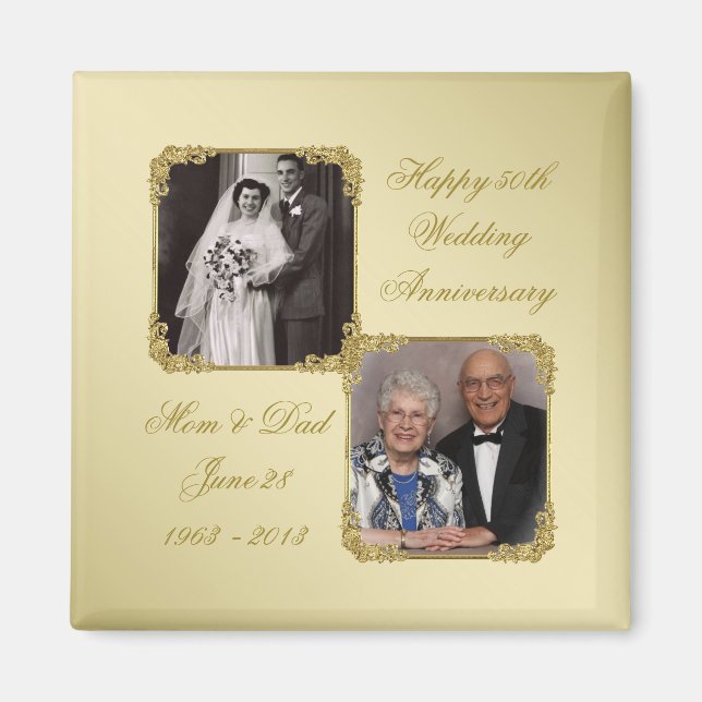 50e Anniversaire de Mariage d'or Magnet photo (Devant)