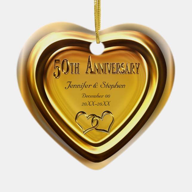 50e anniversaire de Mariage d'or ornement photo (Devant)