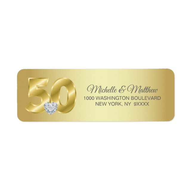 50e anniversaire de Mariage d'or personnalisé (Devant)