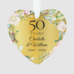 50e anniversaire de Mariage Floral Gold Keepsaké 