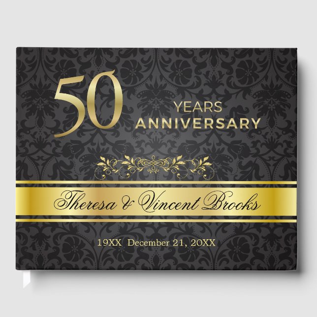 50e anniversaire de Mariage Livre d'or noir (Recto)
