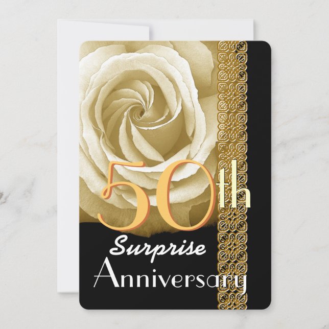 50e anniversaire de SURPRISE Invitation Rose V01A (Devant)