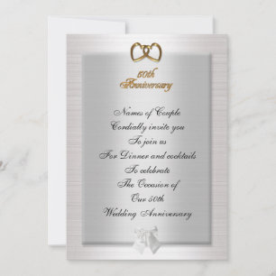50E anniversaire Dîner invitation élégante