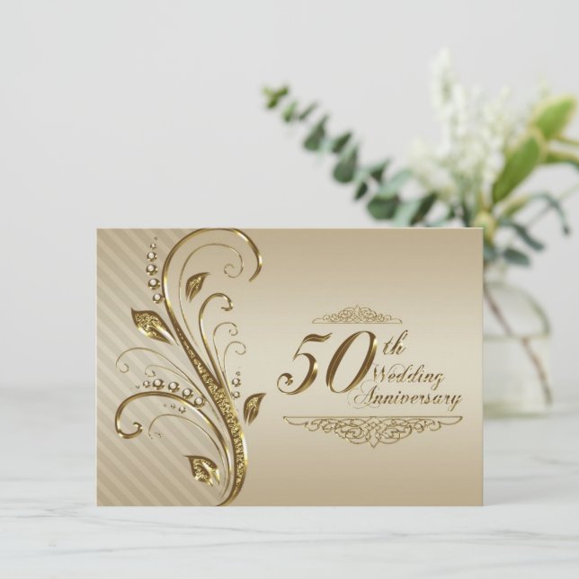 50e anniversaire du Mariage Carte d'invitation (Debout devant)