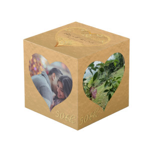 50e anniversaire du Mariage Cube photo d'or