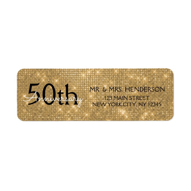 50e anniversaire du Mariage Étincelle noire et or (Devant)