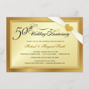 50e anniversaire du Mariage Invitation de la Surpr