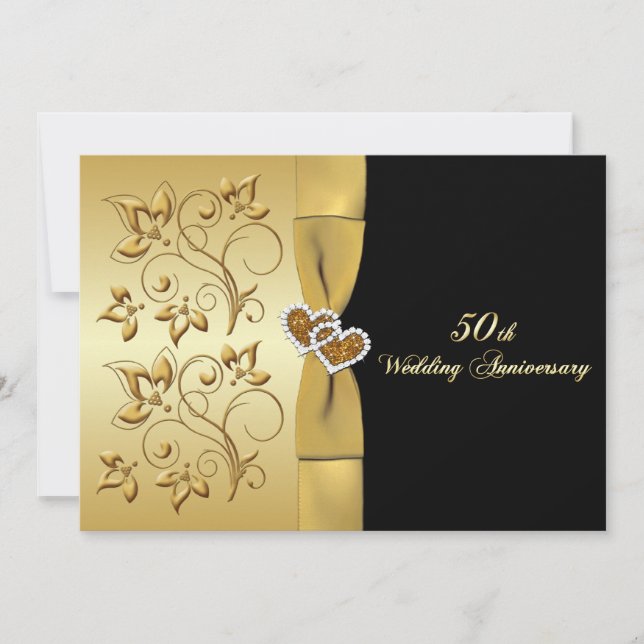50e anniversaire du Mariage Invitation des coeurs (Devant)
