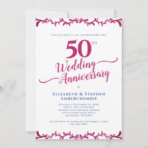 50e anniversaire du Mariage Invitation florale