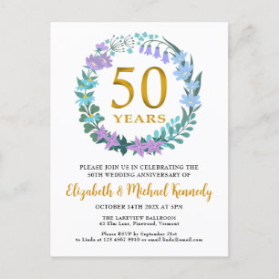 50e anniversaire du Mariage Invitation florale d'o