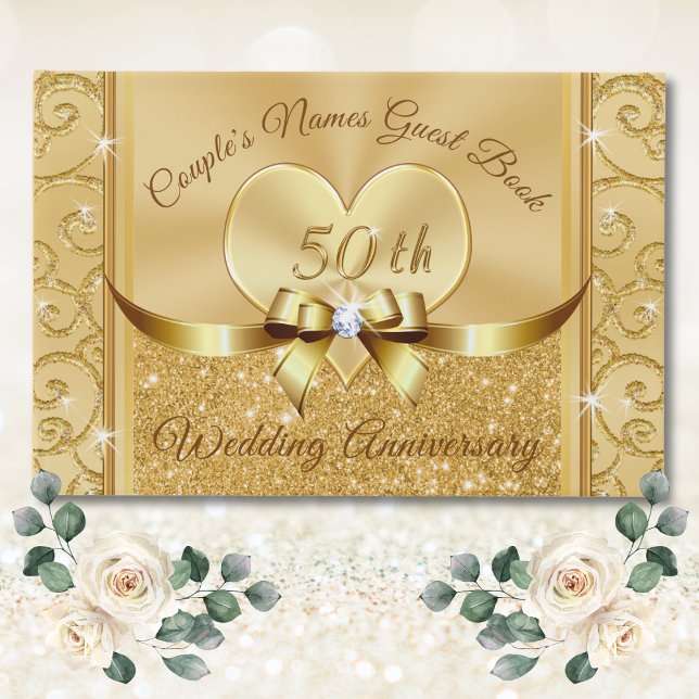 50e anniversaire du Mariage Livre d'invité personn (50th Wedding Anniversary Guest Book. Golden anniversary guest book. 50th anniversary guest book.)