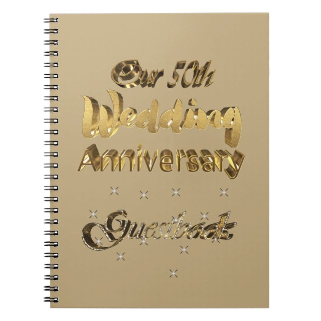50e anniversaire du Mariage Livre d'or Texte d'or (Devant)