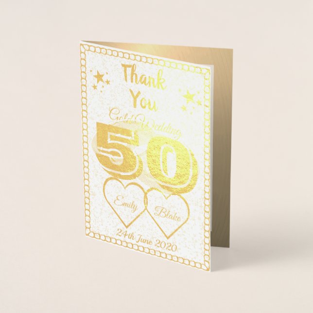 50e anniversaire du Mariage Merci Cartes (Devant)