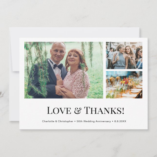 50e anniversaire du Mariage Photos Amour & Merci (Devant)